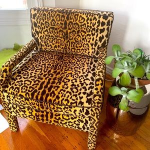 2 leopard custom chairs